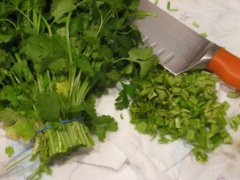 Chop Coriander Stalks