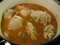 Add Sauce, Broth & Water; Simmer 