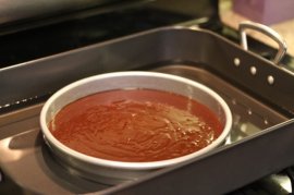Set Into a Water Bath Very Carefully & Bake