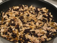 Add the Chicken & Beans 