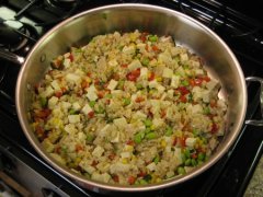 Add Rice, Veggies & Tofu